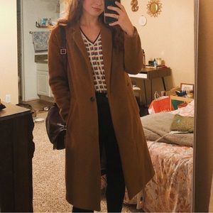 Madewell long brown wool coat